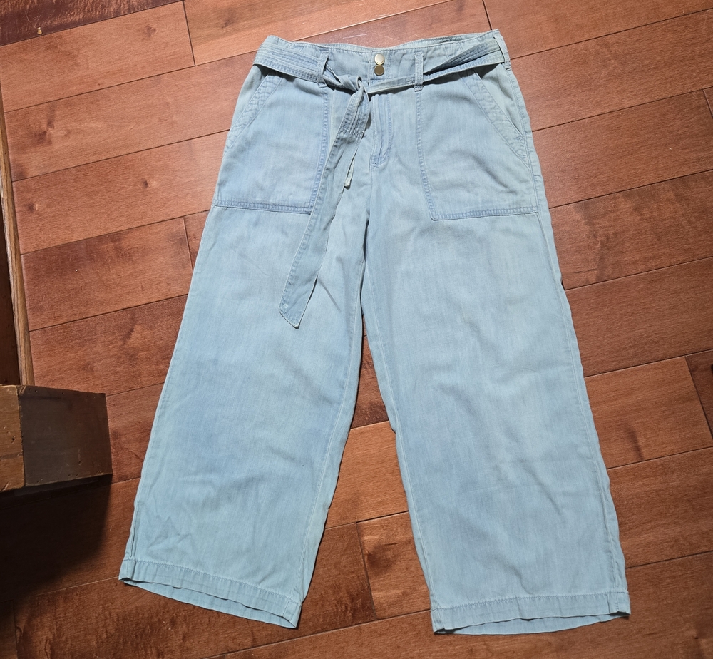 Seven7 Light Blue Wide-Leg Tie-Waist Jeans